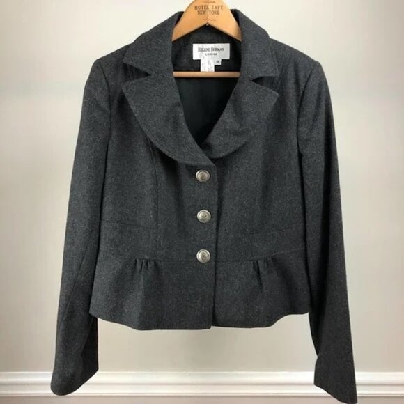 Helene Berman - 50s-Style Retro, Peplum Hem 3-Button Blazer - Large - Cute!! - Picture 8 of 13